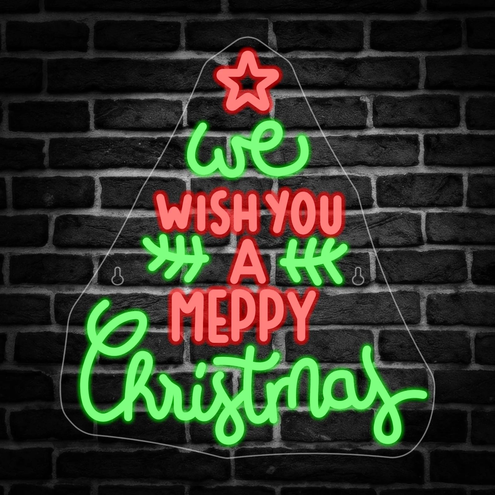 

wish You A Merry Christmas Neon Sign Letters Xmas Tree Shape Led Light Room Decoration For Party Home Living Room Dimmable Lamp