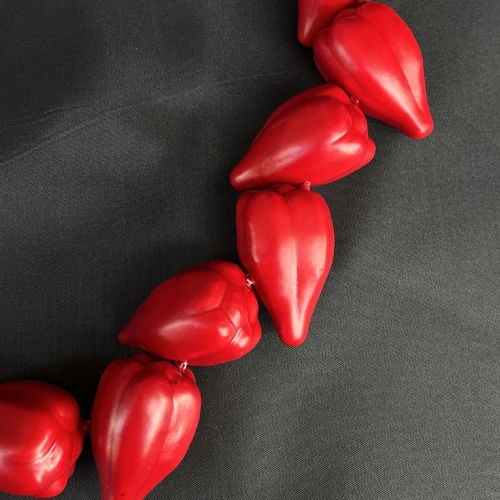 Imagen 2 del producto OTC ULA FALA Collar UlaFala Reineos romanos tradicionales Hombres rojos Samoa Ula Fala Ceremonial Samoano Tribal Chief Ocasión formal