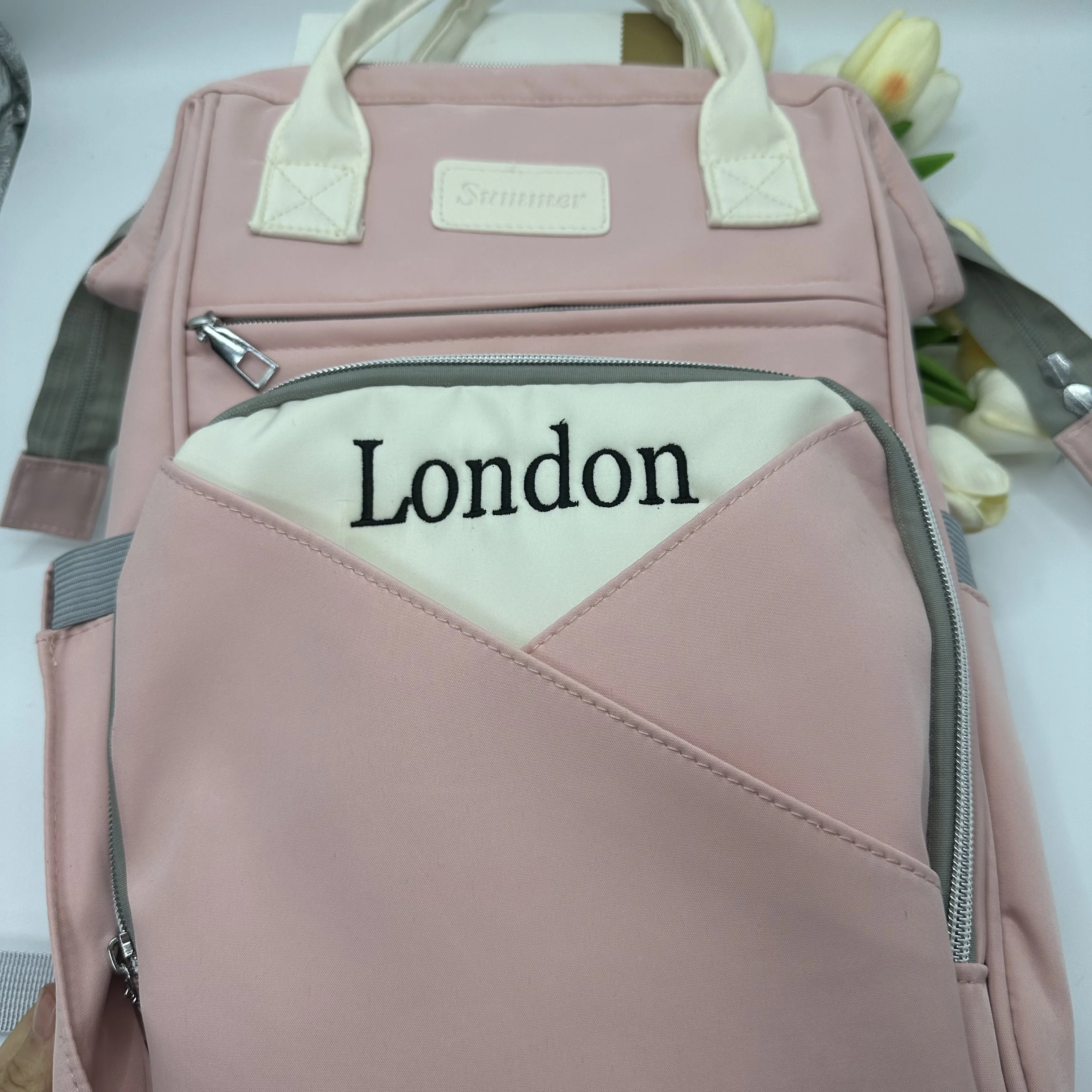 Customized Name Large Capacity Mom Backpack Personalized Embroidery Insulation Bag Milk Bottle Bag Waiting for Delivery Bag