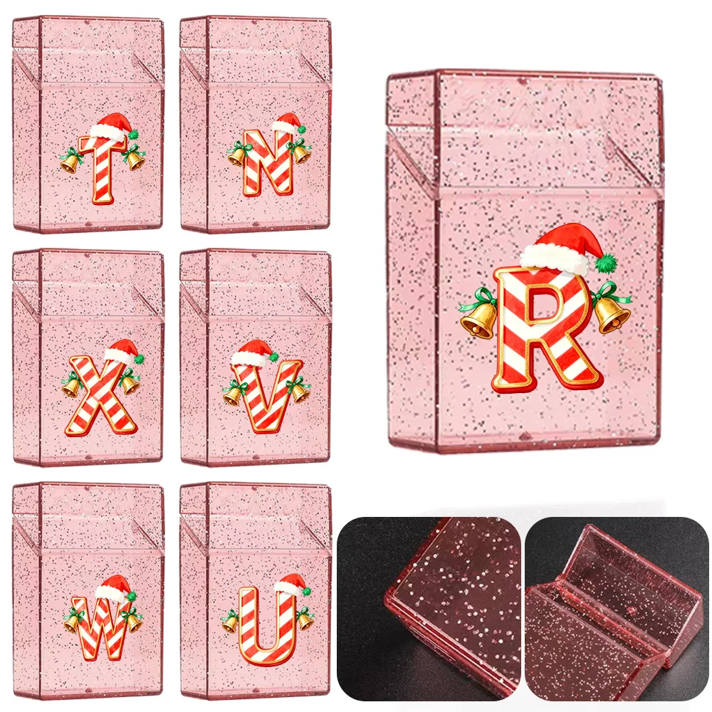 

Plastic Cigarette Case Portable Protective Cigarette Storage Box Fashionable Durable Tobacco Case Jingle Bell Letter Pattern