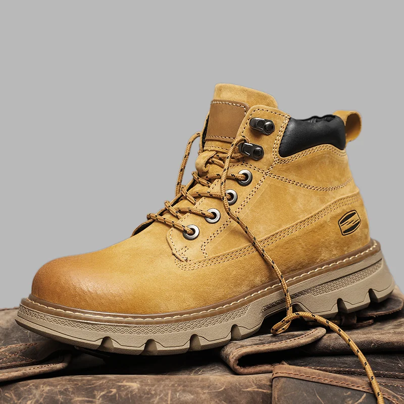 

Высокие мужские ботинки, мотоциклетные ботинки спецодежды в британском стиле, летние черные ботинки с боковой молнией, мужские ботинки из мягкой кожи со средней посадкой