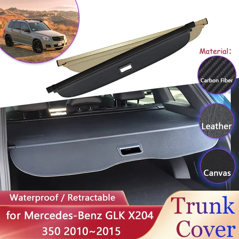 Car Trunk Curtain for Mercedes-Benz GLK X204 350 2010~2015 2011 Luggage Rack Waterproof Retractable Cargo Pad Covers Accessories