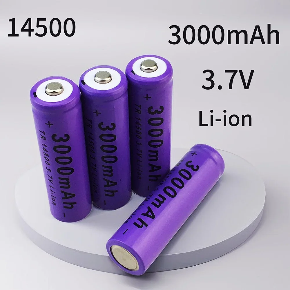 

14500 3.7V large capacity 3000mAh Li-ion battery, used for electric toothbrush, razor, barber rechargeable battery