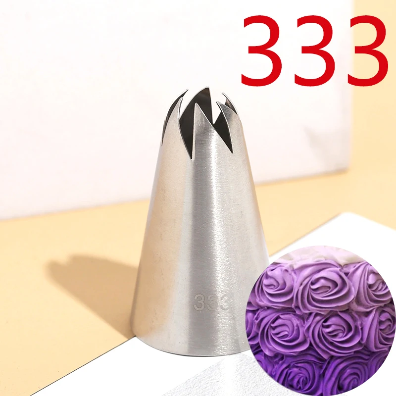 

BCMJHWT #333 Drop Rose Flower Russian Pastry Nozzle Tips Cream Icing Piping Nozzles Cake Decoration Tips Leaf Tulip Tips