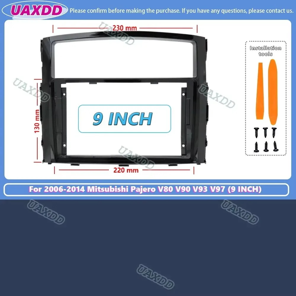 9inch Car Radio Fascia Frame For Mitsubishi Pajero V80 V90 V93 V97 2006-2014 Install Dash Frame Mount Panel Frame Cable Canbus