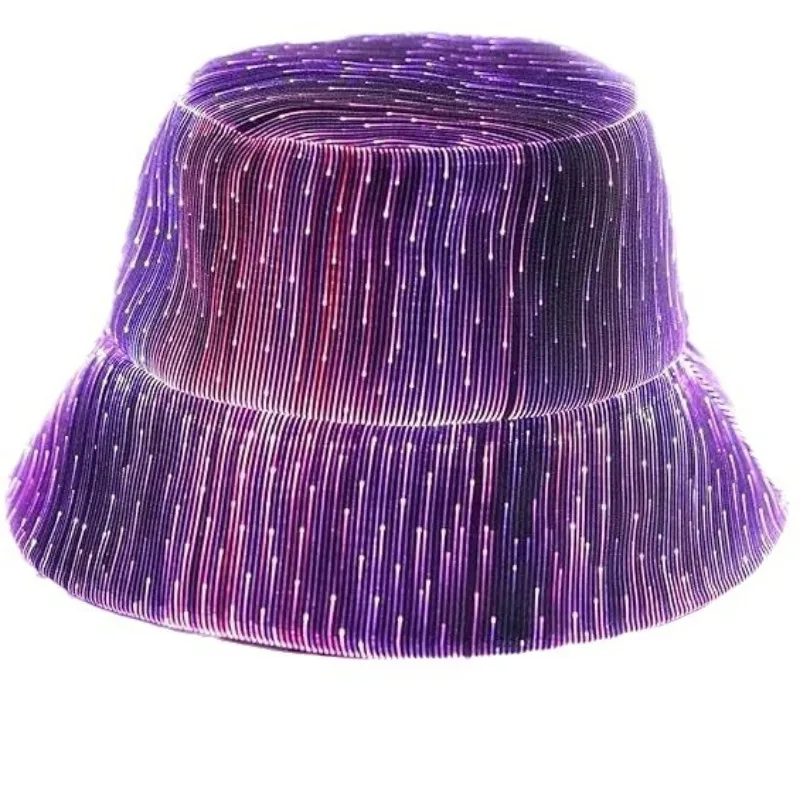 New Fiber Optic Light Up Bucket Hat Cool Tech Style Luminous Flashing Hat Trendy Outdoor Glowing Cap for Rave Party Nightclub