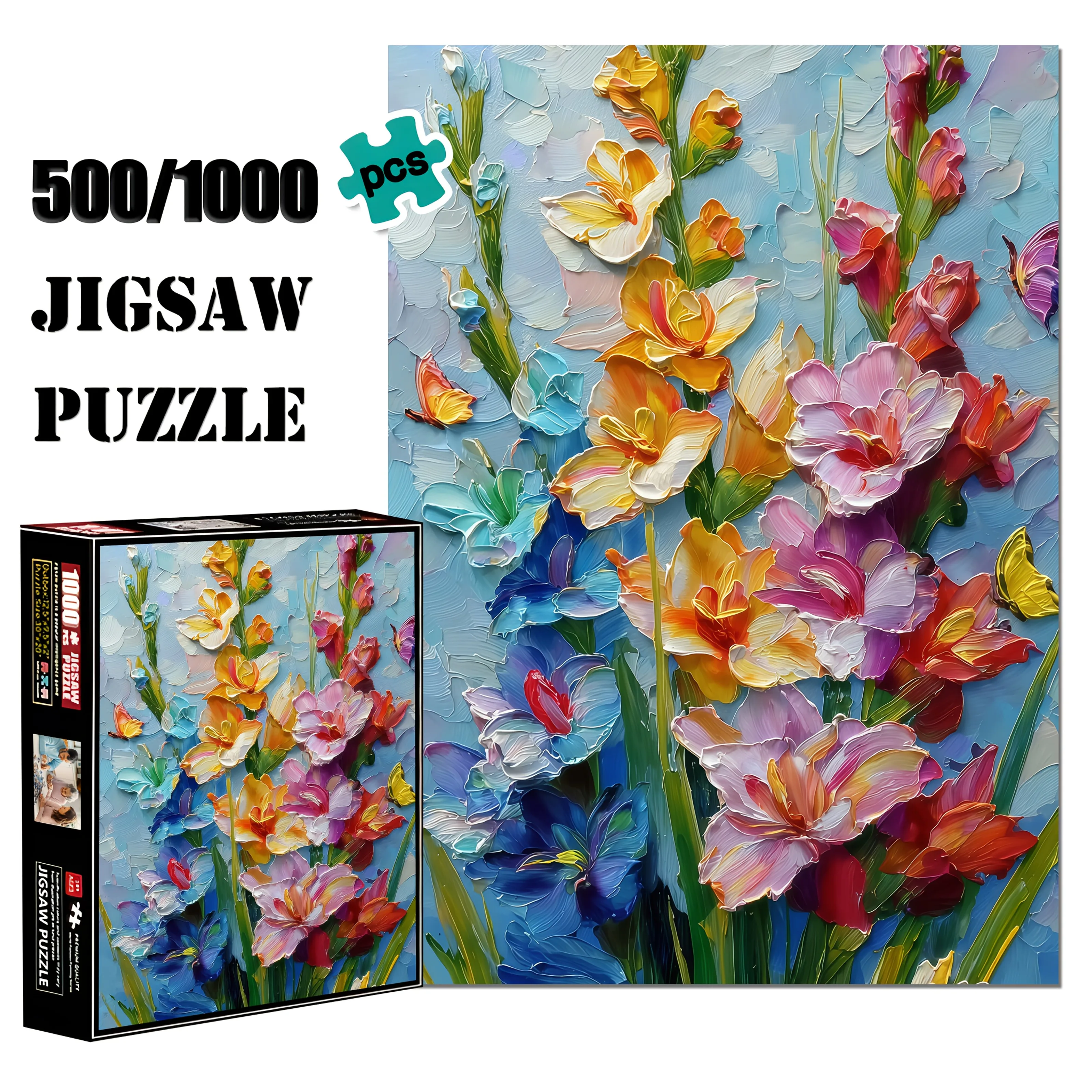 1 коробка (500/1000 шт.) 3D картина маслом с цветочным узором, головоломка, домашний декор, семейное развлечение для отдыха и Ra