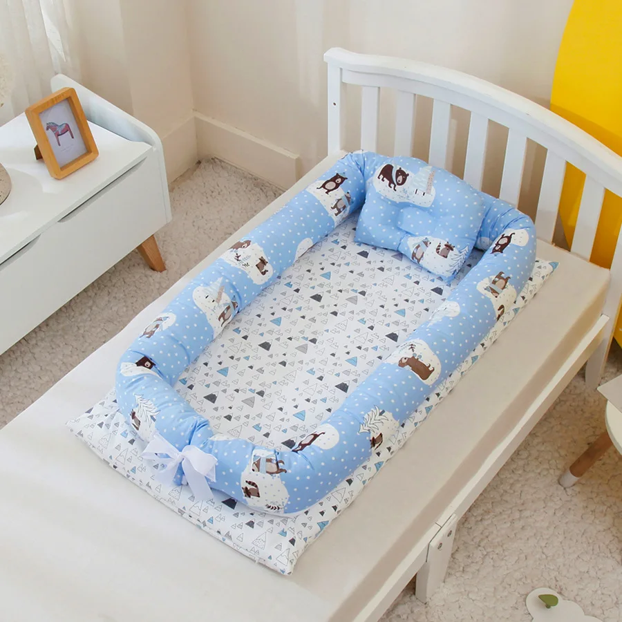 Quality Customized Cirb Breathable Organic Cotton Baby Lounger Nest Newborn Sleeping Bed