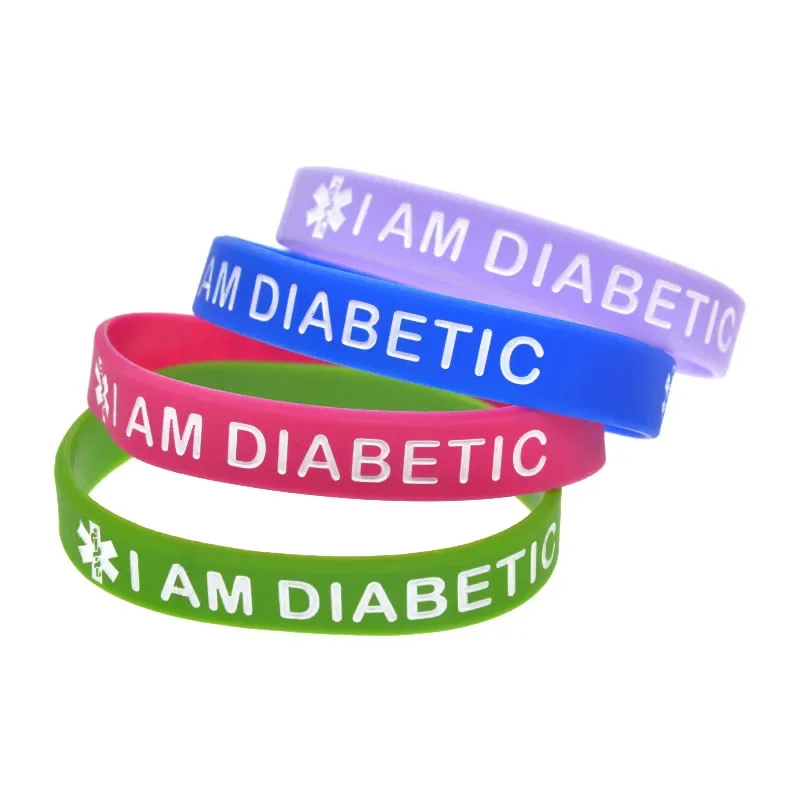 50 Pcs I am Diabetic Silicone Bracelet Medical Alert for Emergency