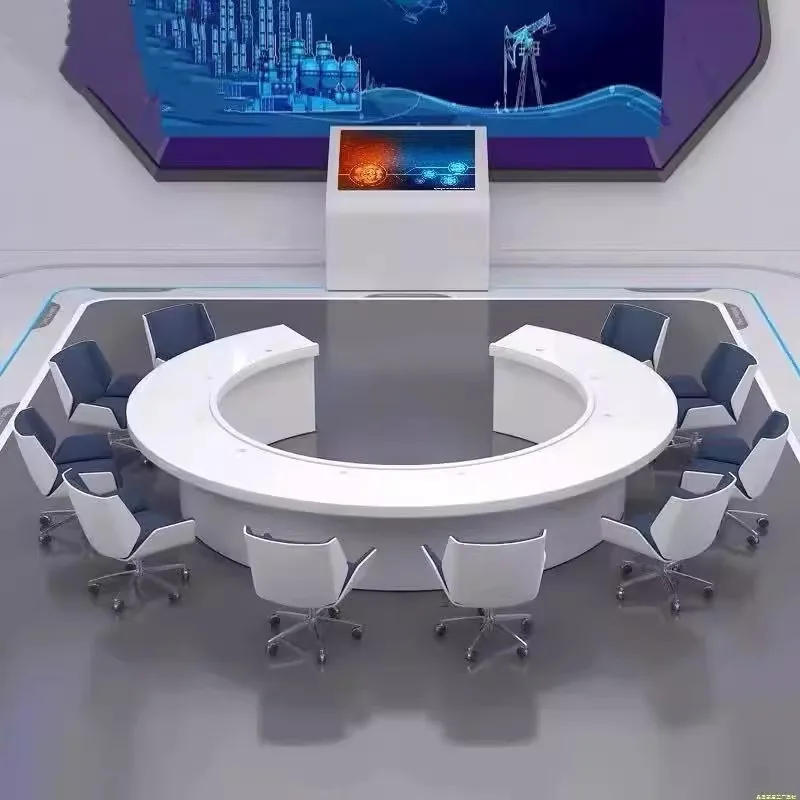 

Painting curved conference table console, public security fire control room console, technology conference table design