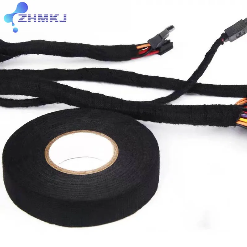 

Adhesive Cloth Tape Electrical Black Tapes For Wires Heat-resistant Flame Retardant Car Cable Harness Wiring Loom Protection