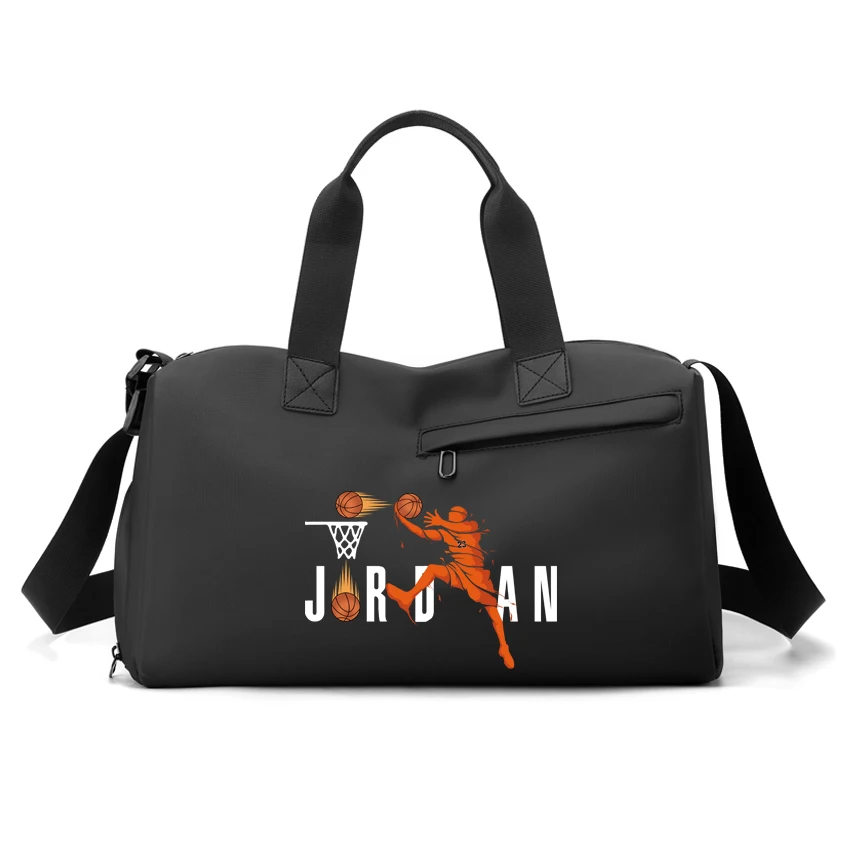 

Gym Bag PU Sports Bags Dry Wet Bags J RDAN Cartoon Printed Men Women Training Shoes Fitness Yoga Luggage Shoulder Sport Bag