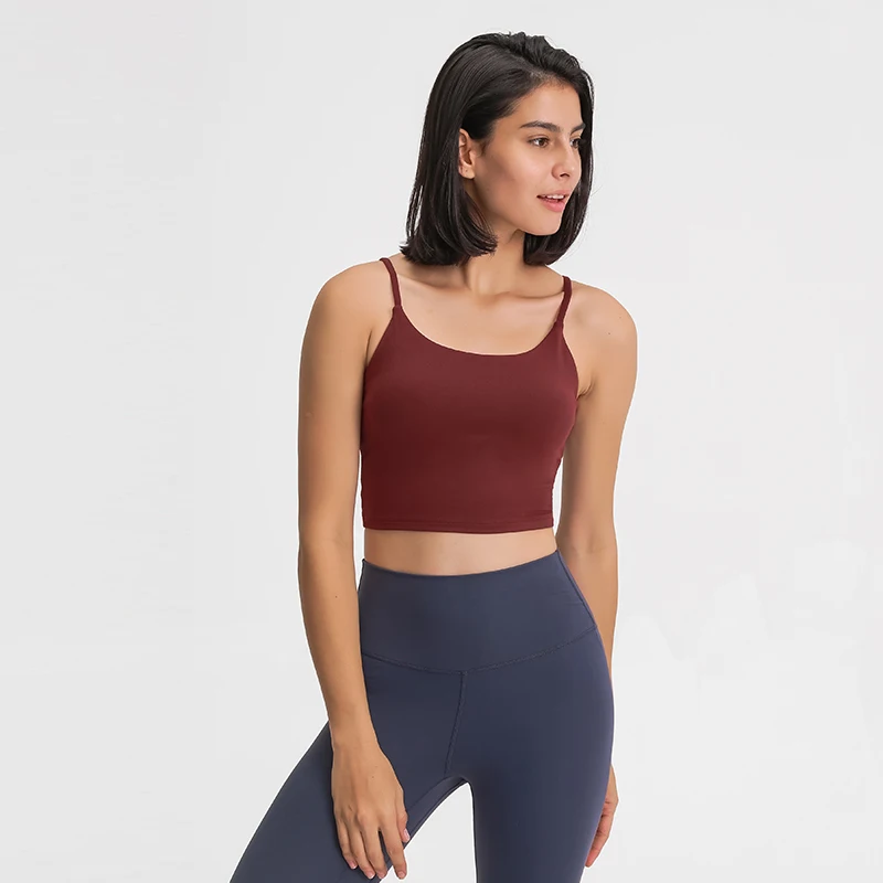 Nepoagym LIFETIME Women Tank with Shelf Built In Bra Crop Top with Removable Padding Longline Sports Bra for Workout Lounging