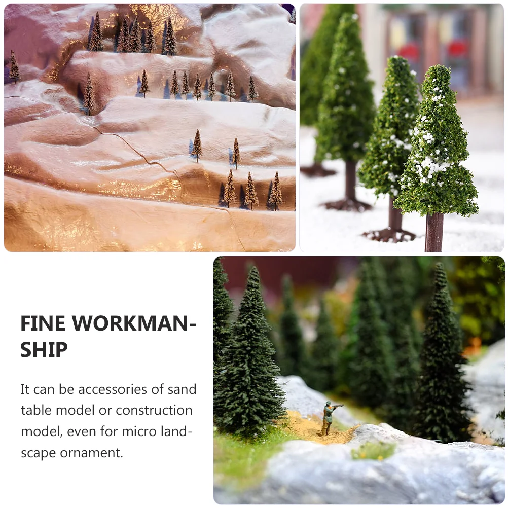 15 Pcs Wire Christmas Tree Fake Trees Home Decoration Landscape Scenery Model Miniature DIY Construction