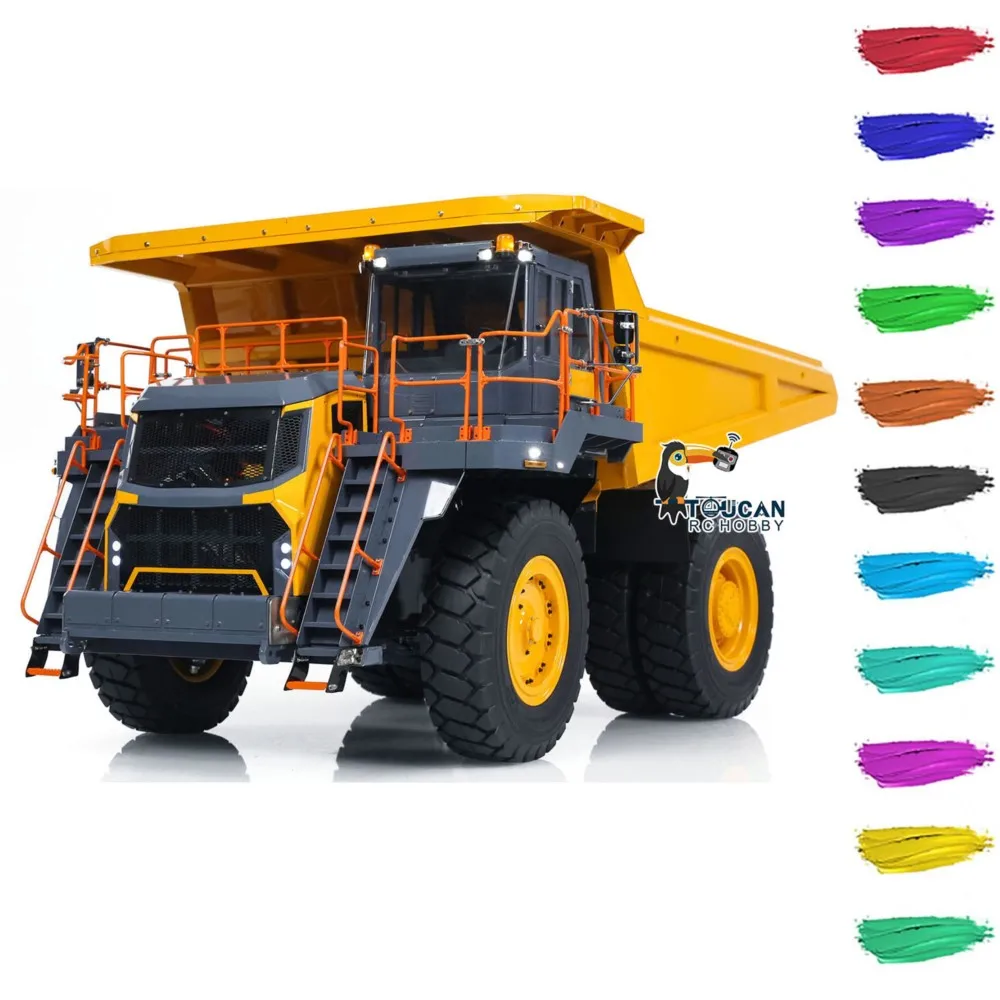 LESU R110E RC Metallo Idraulico Mining Camion Macchina Pesante 1/16 Telecomando Dumper Elettrico Ribaltabile Modello Luce THZH1306