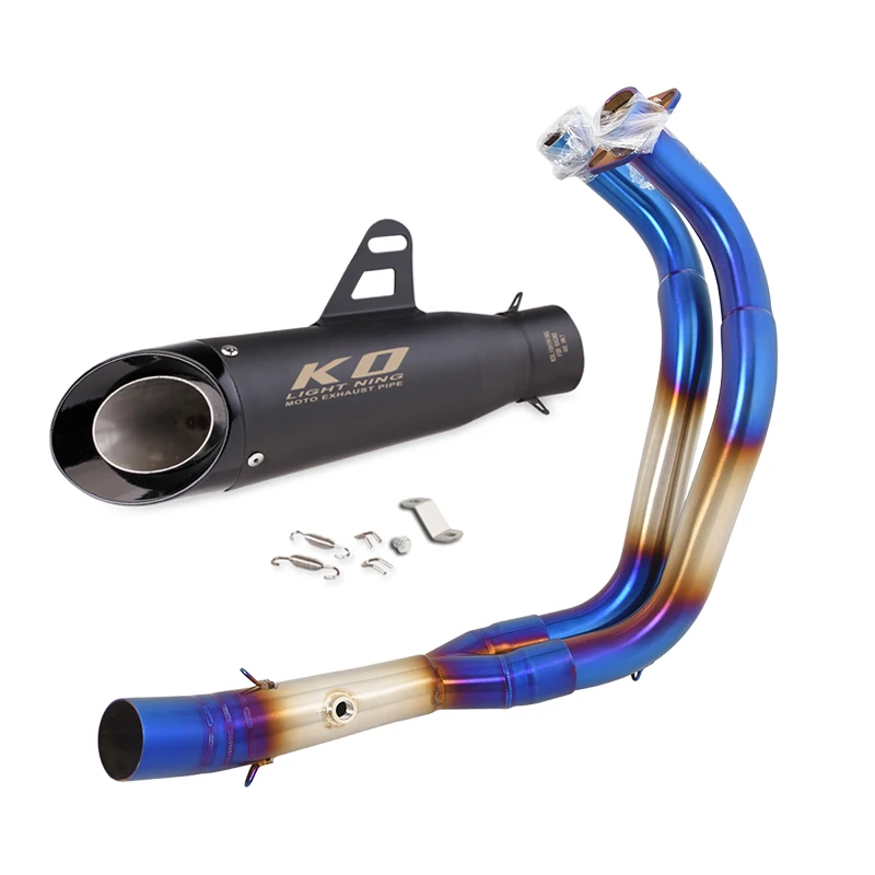 Slip On For YAMAHA R7 MT07 FZ07 2021 2022 2023 Motorcycle Exhaust Front Connect Pipe 51mm Muffler Baffle With DB Killer 310mm