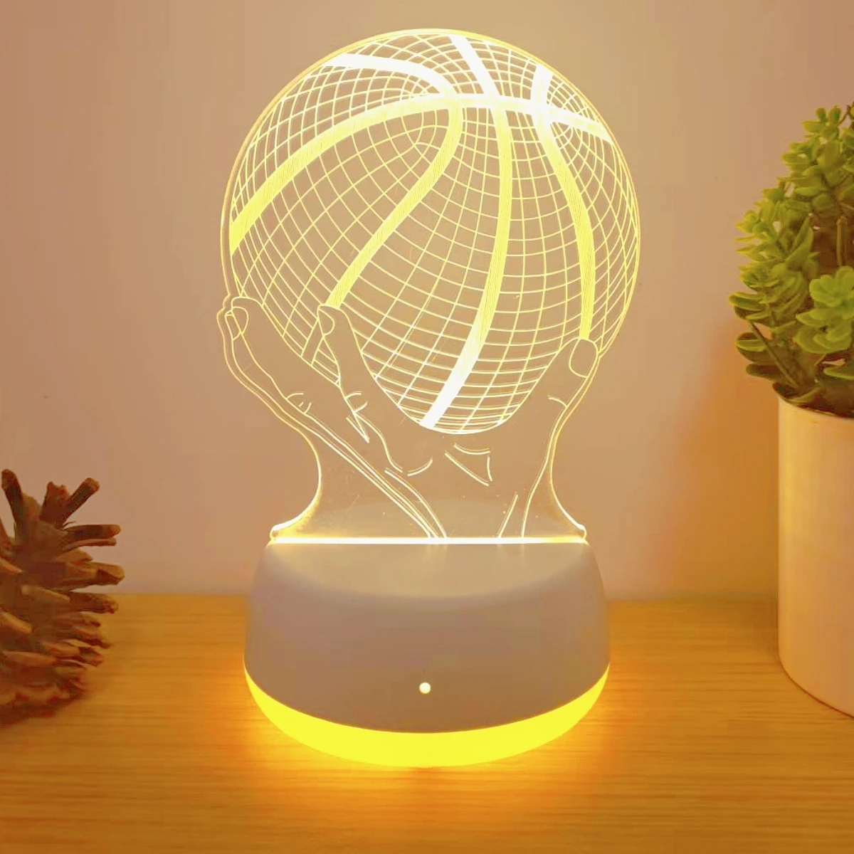 

Hand Held Rugby 3D Night Light USB Home Bedroom Bedside Decoration Ambient Light Christmas Party Decoration Birthday Gift Light