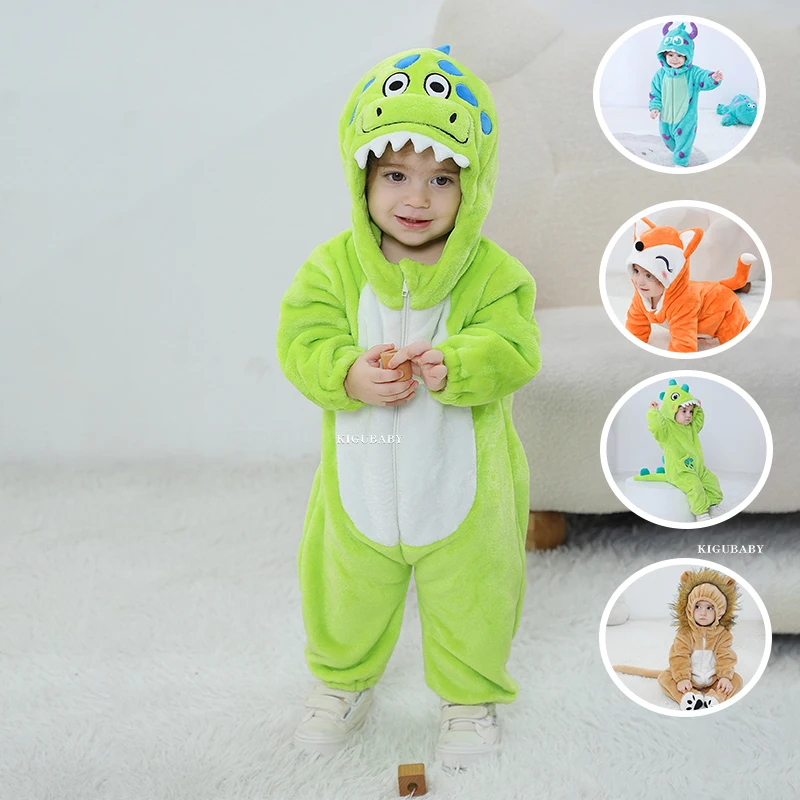 

Kigurumis Baby Girls Boys Clothes Romper Winter Halloween Infant Anime Onesie Bodysuit Cosplay Costume Hooded Zipper Jumpsuits