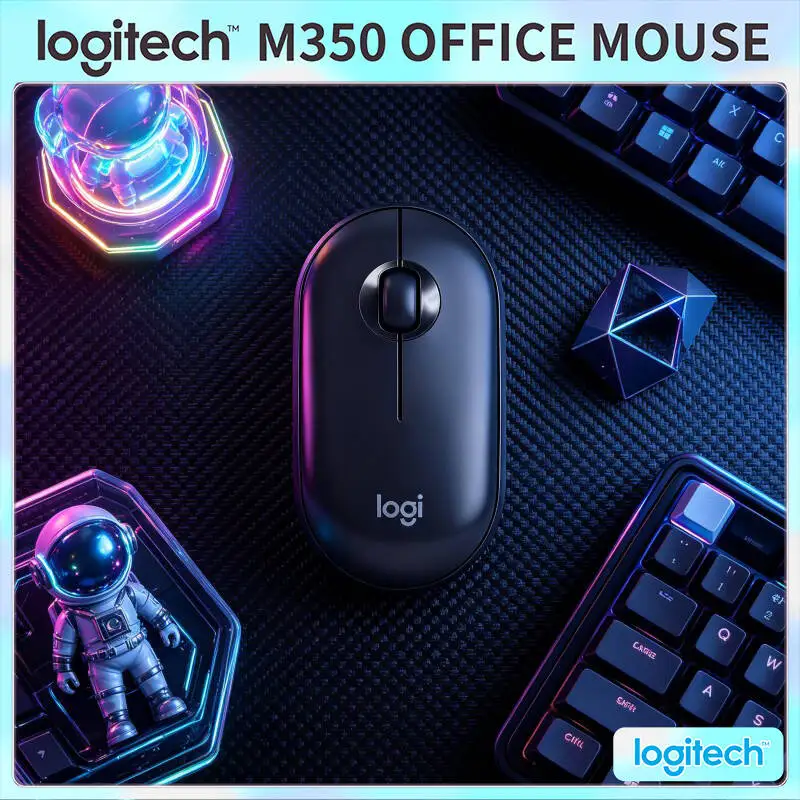 Logitech M350 Ergonomic Quiet Mouse - Comfort Palm Support, Quiet Scroll, 18-Month Battery, 77g Light, Home Work Use