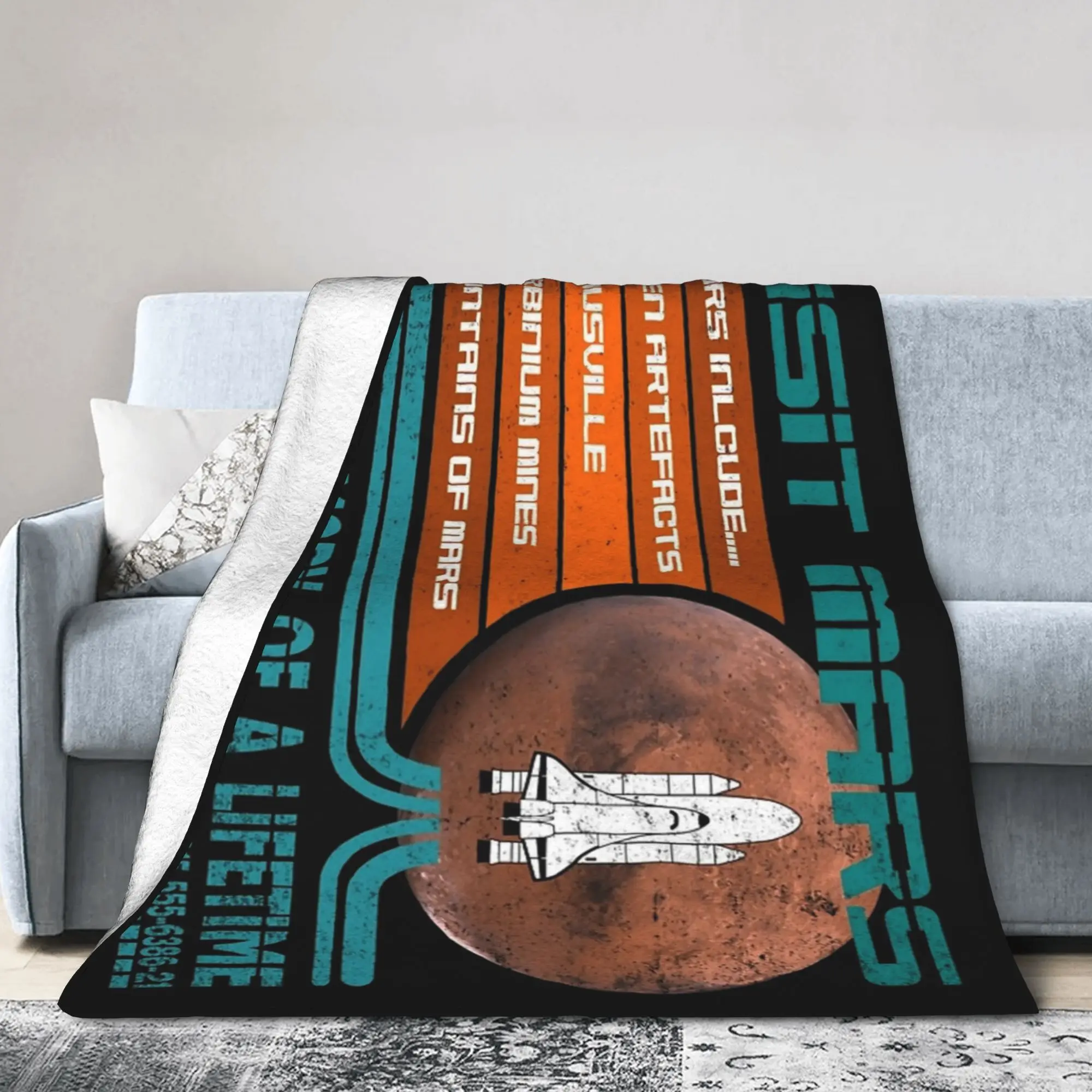 Total Recalling Inspired Visit Mars Blankets Flannel Autumn Winter Schwarzenegger Portable Warm Bedding Throw Blankets for Car