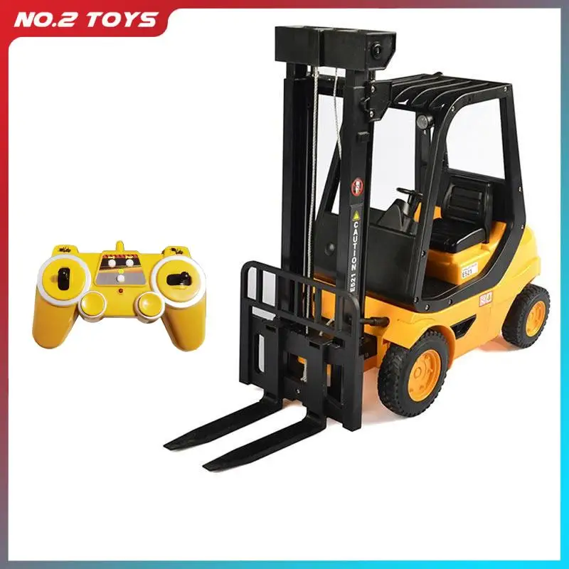 Double E Remote Control Forklift Lift Construction City Vehicle Truck Model Kids Toy Electric RC Cargo Forklift with LED Lights