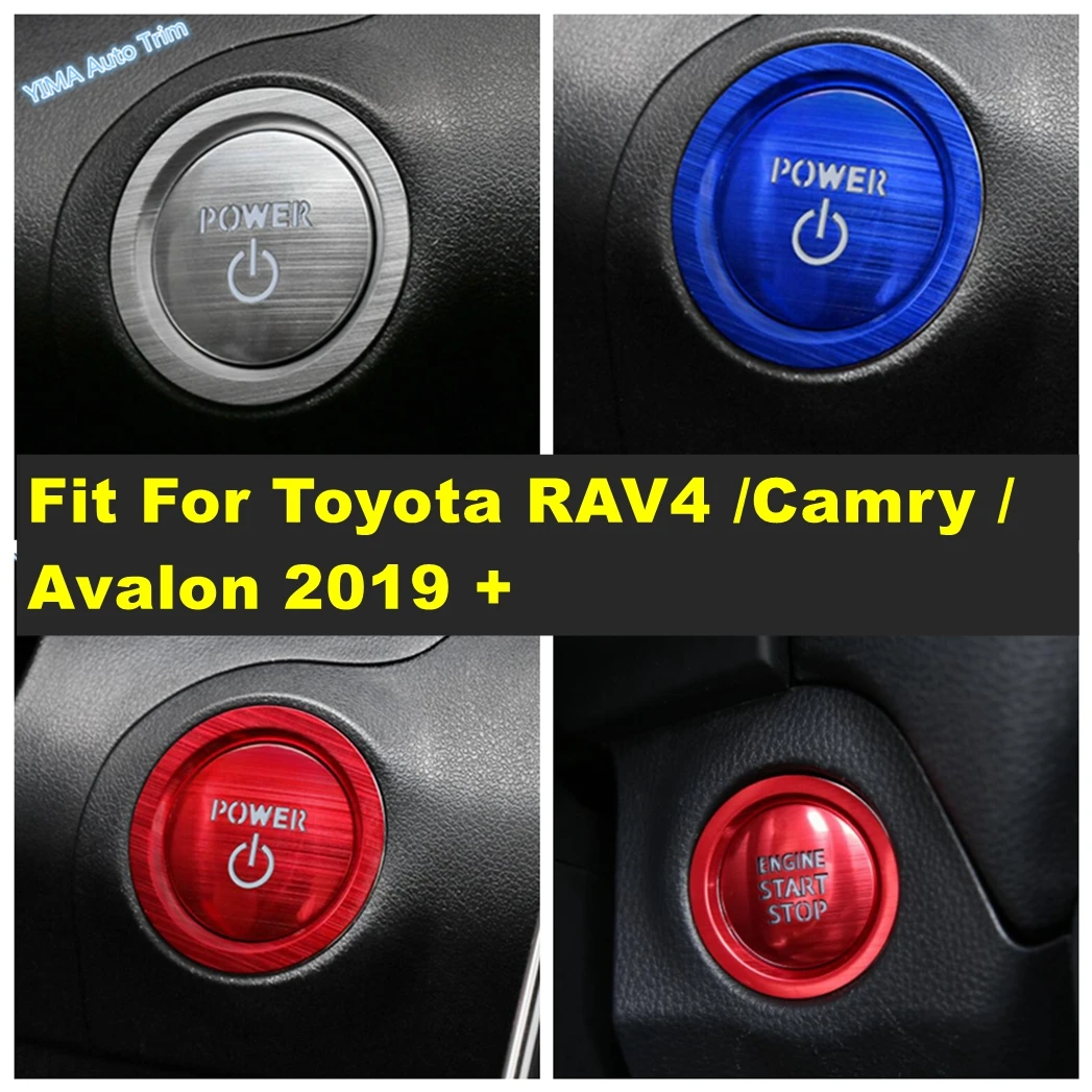 

Red / Blue / SilverEngine Start Stop Button Cover Trim Interior Parts Fit For Toyota RAV4 / Camry / Avalon 2019 - 2024 Stickers