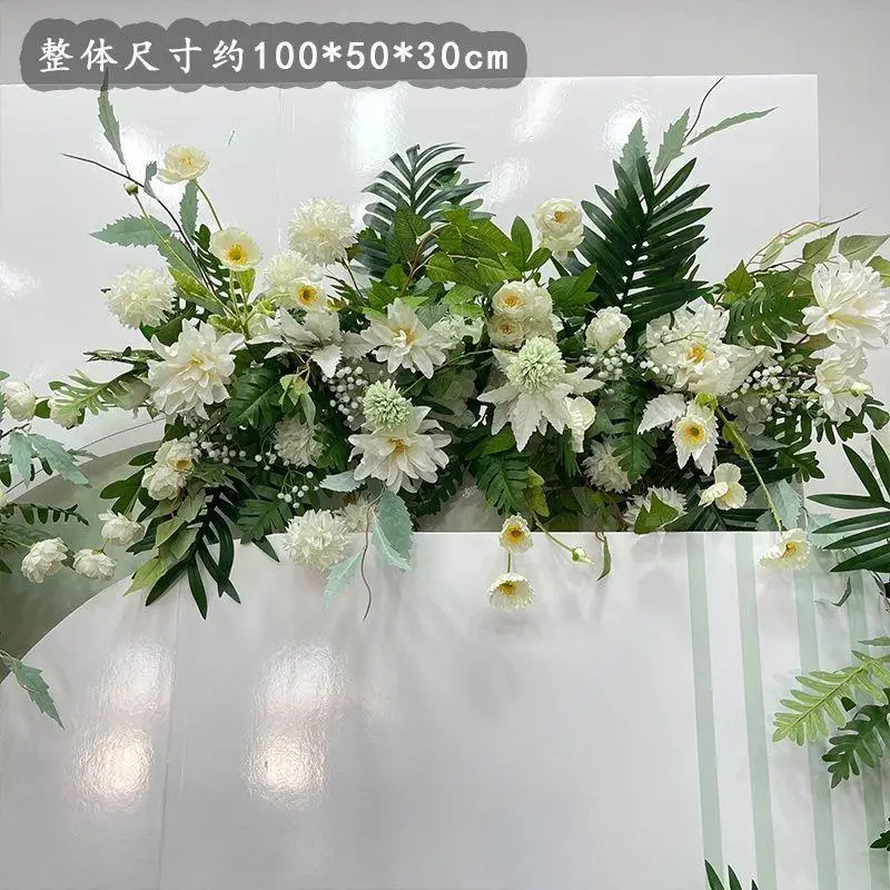 New wedding large-scale floor row flower simulation silk flower forest decoration eucalyptus flower row T-table road