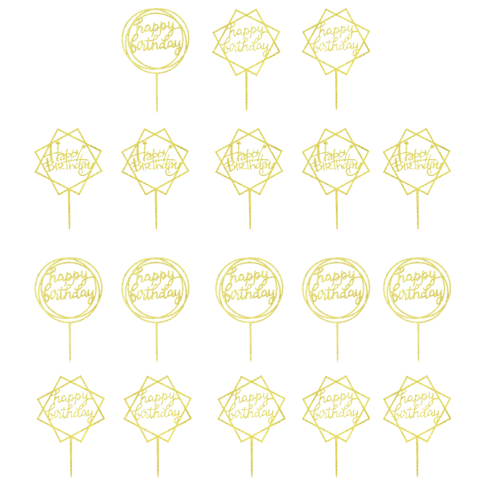 

20 Pcs Birthday Cake Decor Simple Generous Design Safe Material Cake Topper Party Picks Cupcake Cheese nament Child