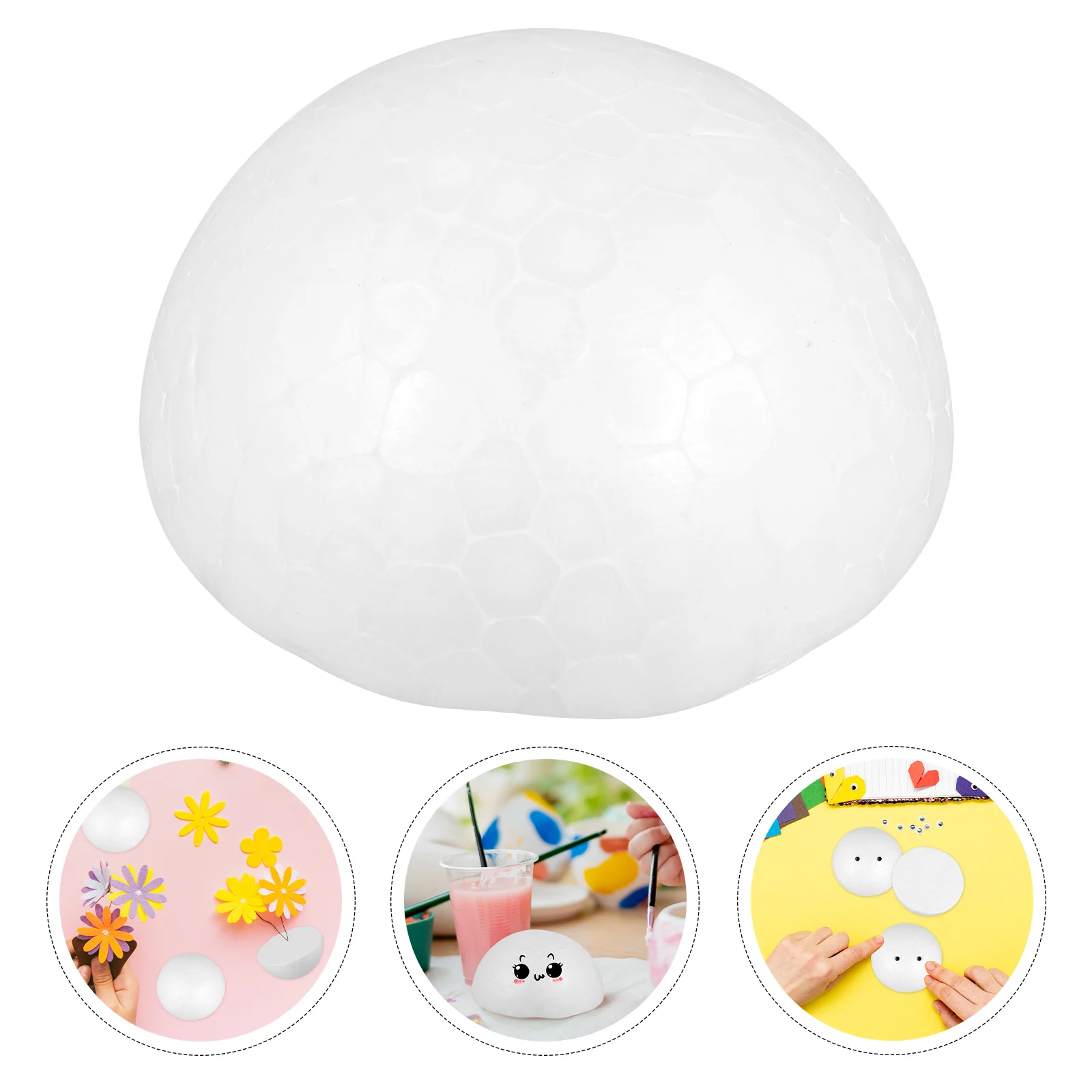 

30Pcs White Semicircle Balls Eco-Friendly Craft Material for DIY Painting Children's Activities Christmas Decoration Floral Foam