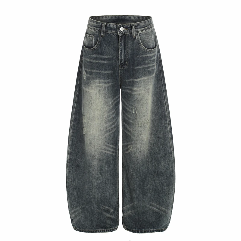 

Свободные джинсы Cleanfit Distred для мужчин и женщин, широкие джинсы в стиле High Street, американские ретро-джинсы, повседневные свободные джинсы в стиле Casual Loose Fit