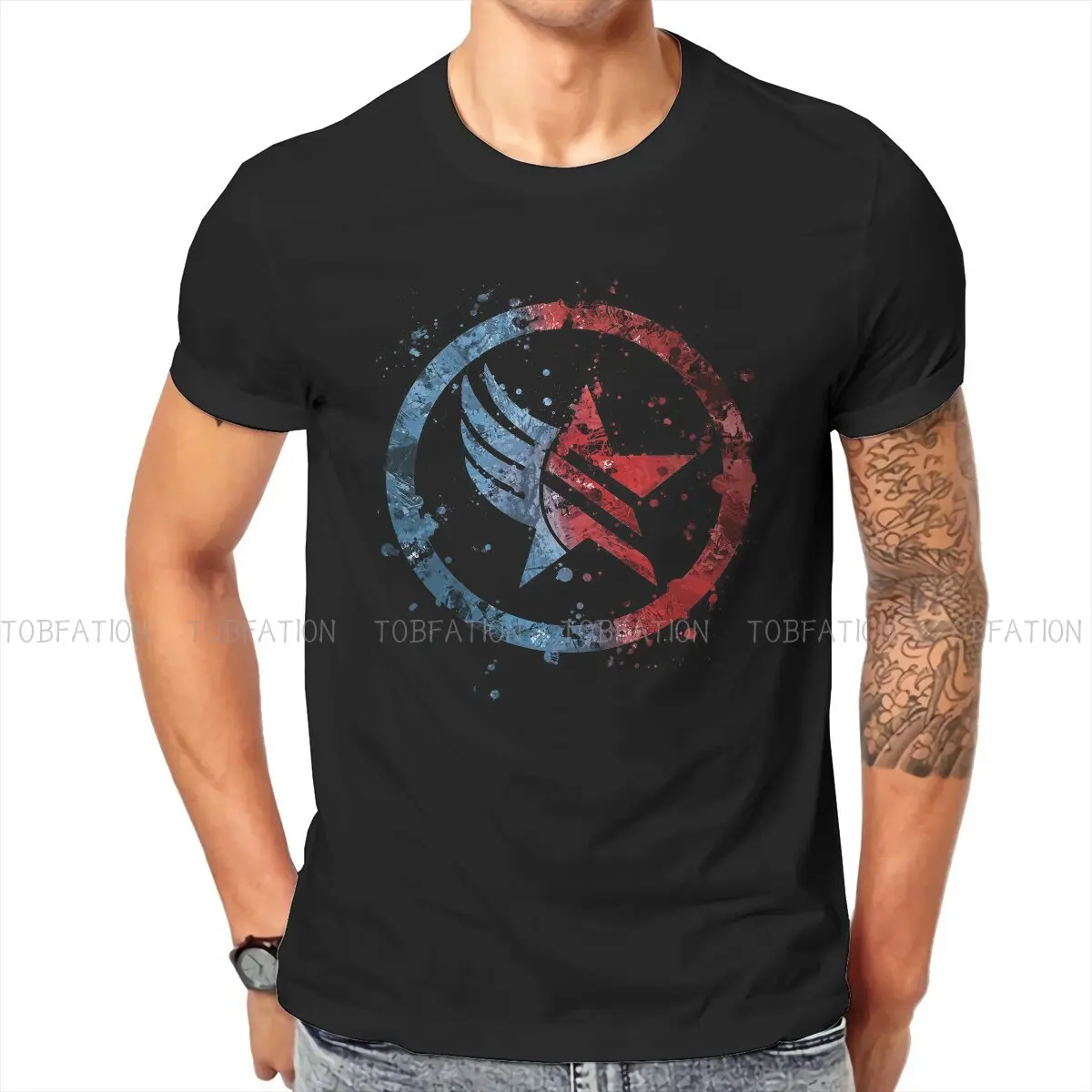 Mass Effect Game Paragon Combo Splatter Tshirt Homme Men's Polyester Clothes Blusas T Shirt For Men