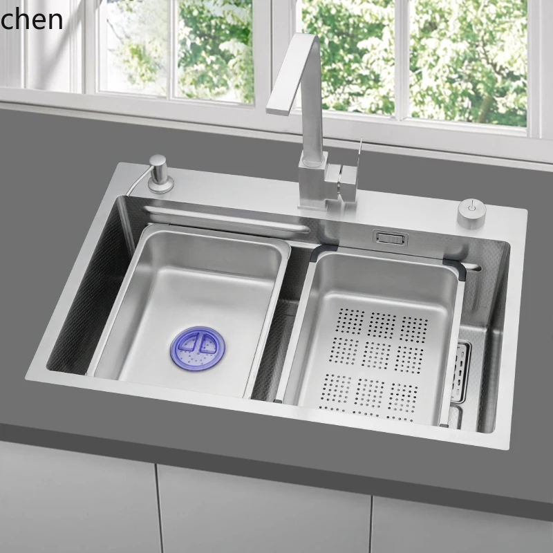 

ZML Stainless Steel Sink Large Single Bowl Kitchen Sink Dishwashing Basin Undermount Sink Household