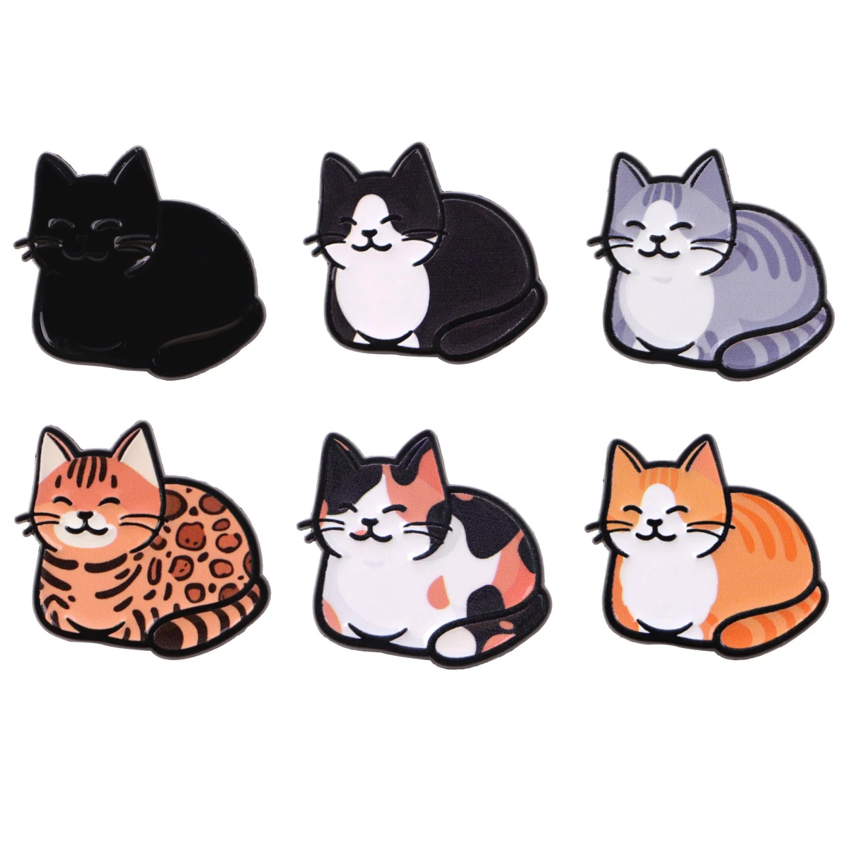 Nette Bunte Katze Broschen Für Frauen Cartoon Emaille Pin Tier Metall Abzeichen Schmuck Kleidung Rucksack Zubehör Freunde Geschenk