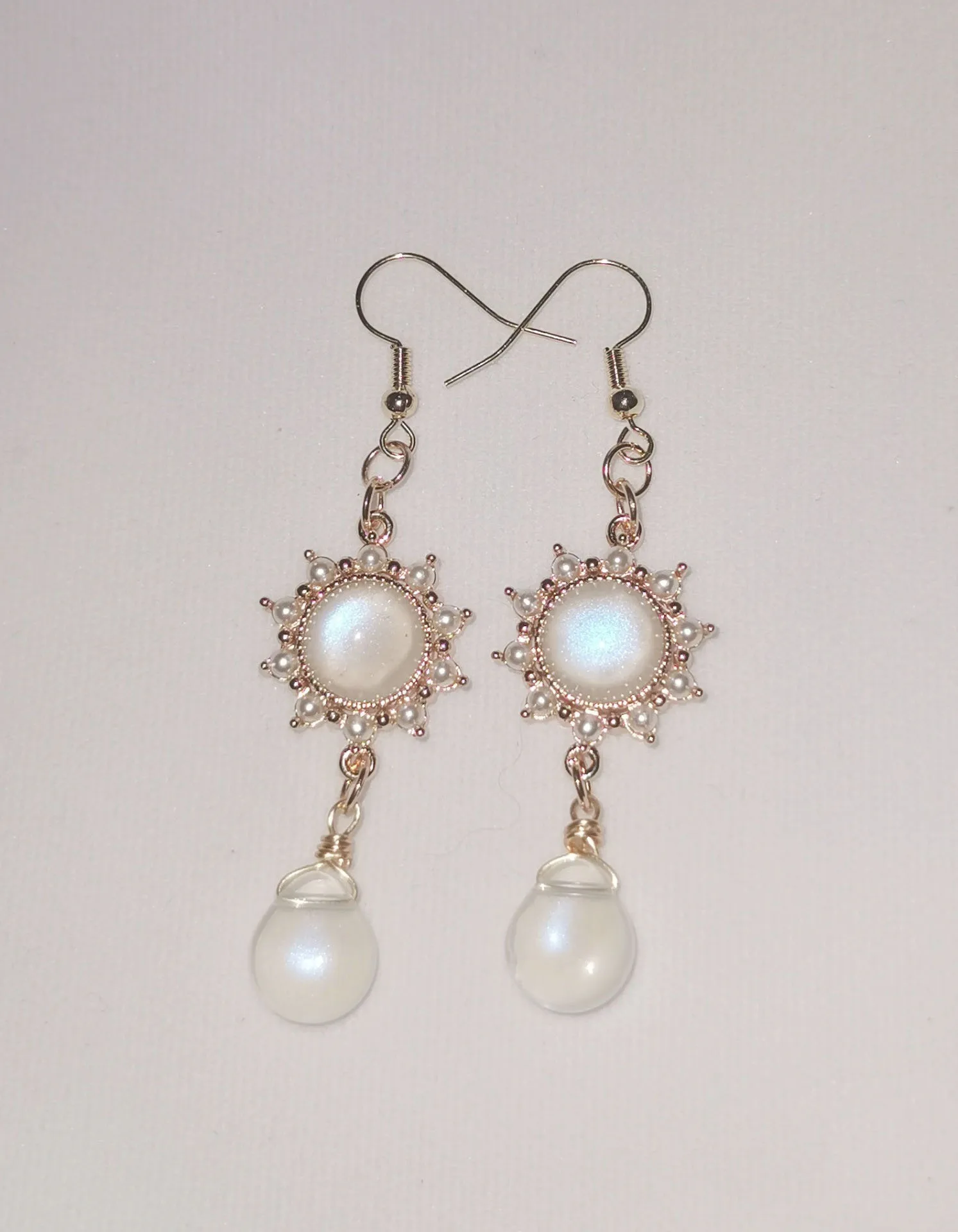 Women's jewelry moonlight pearl earrings copper gold plated  protective color free shipping