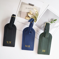 Multi colors saffiano style lightweight portablee luggage tag pu leather travel clip versatile multifunctional luggage tag
