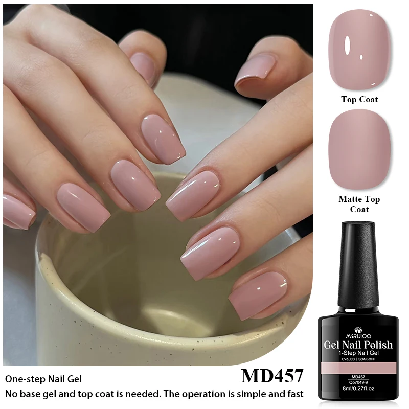 

1-Step Nail Gel Polish 8ml No Need Base Gel Top Coat Semi Permanent UV LED Nail Salon Supplies Gel Varnish for Women Gift