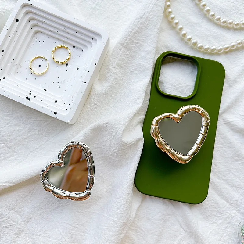 

Новый 3D-держатель для телефона Love Lines Mirror: раскладная подставка-держатель для пальцев для iPhone 16 и Huawei, аксессуар для телефона