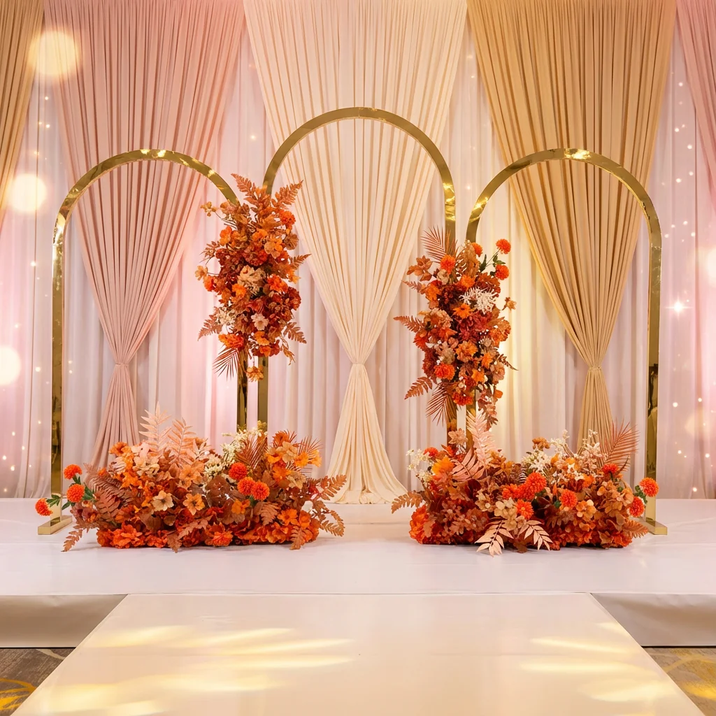 

Золотая свадебная арка, романтическая арка из нержавеющей стали, рамка для украшения свадебной вечеринки, 1/3 шт.