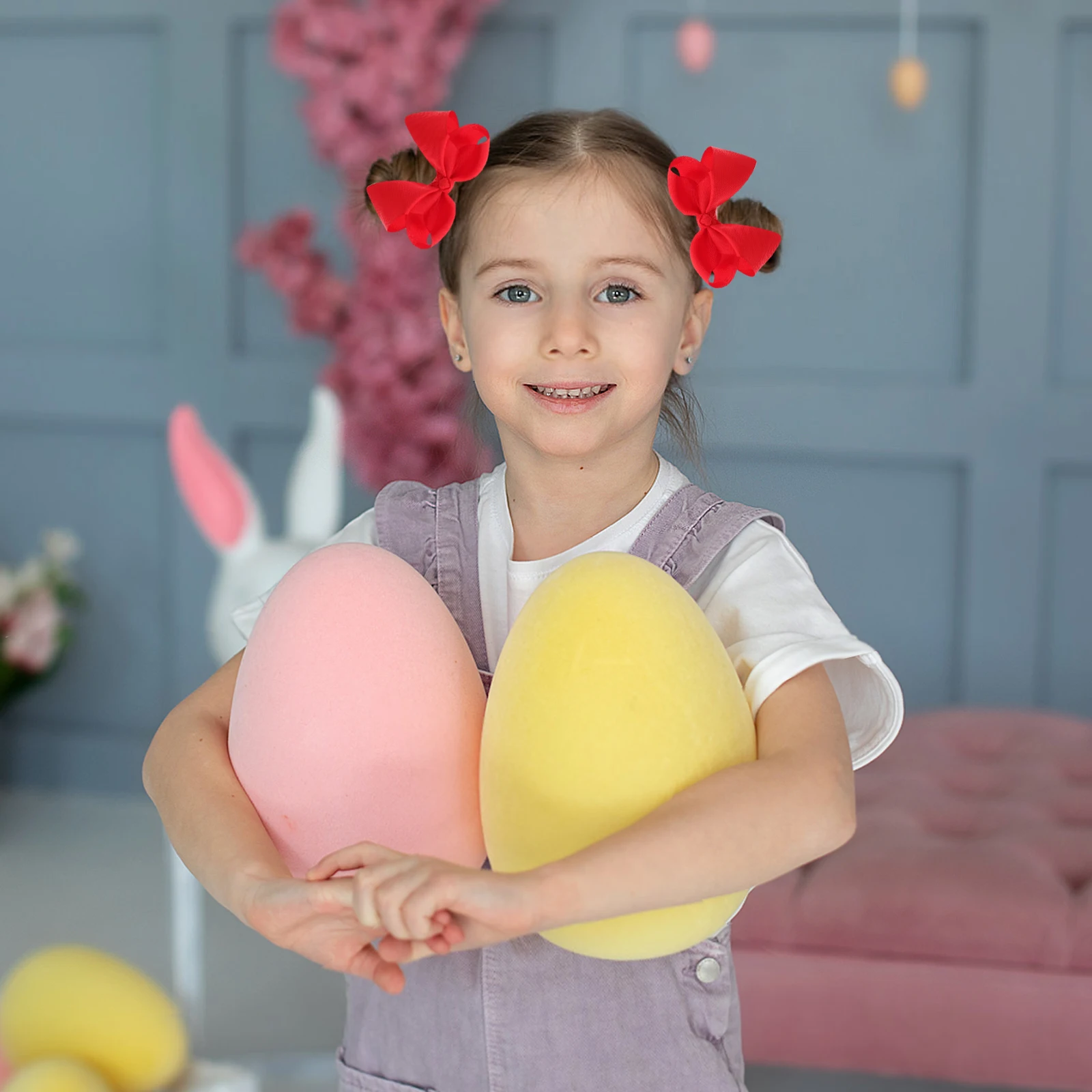 

6pcs Children Hair Clips Ribbon Bow Toddler Baby Girl Christmas Valentines Accessories Hairpins Bows Mini Claw Red Soft