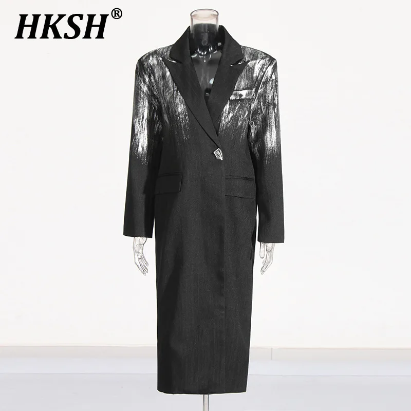 HKSH Y2K Fashion High-end Windbreaker Autumn Winter New Women's Tide Tie Dyed Niche Spray Paint Blazer Versatile Jackets HK3026