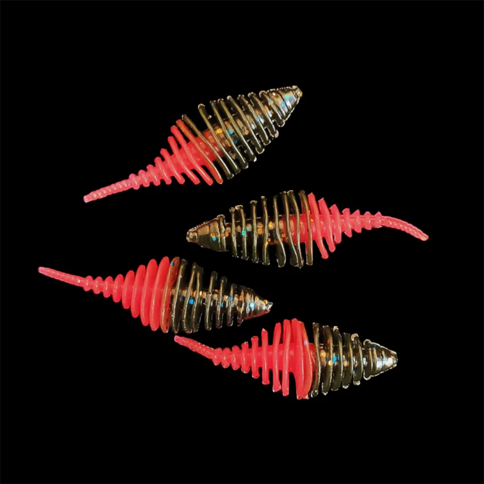 4 Stück 30mm 0,6g/50mm 1,5g Weich köder Wurm Angel köder Silikon köder Weich gummi zum Angeln Swimbait Künstlicher Leurre Souple