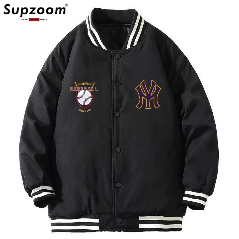 Supzoom New Arrival Baseball luźna bawełniana kurtka marki odzież Casual jesień i zima płaszcz mężczyźni grube ubrania wyściełane bawełną