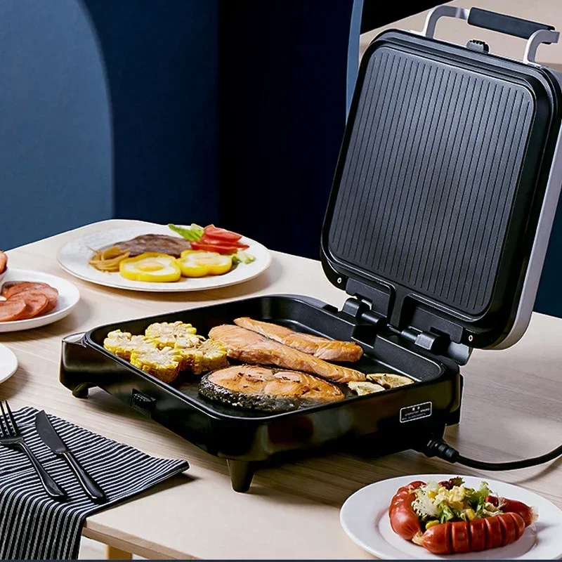 Parrilla eléctrica para tortitas FD431, parrilla extraíble y lavable de doble cara para el hogar, máquina de desayuno profunda agrandada