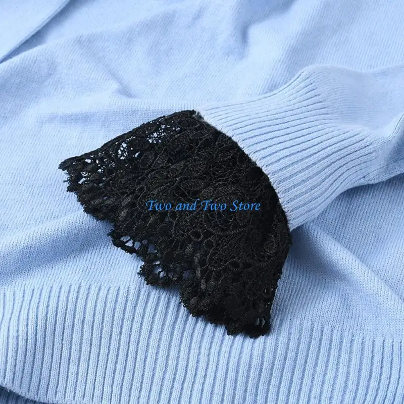 الأصفاد المعصم HX6F للفتيات الأصفاد جوفاء كشكش للانفصال جميل قميص كم الأصفاد #2