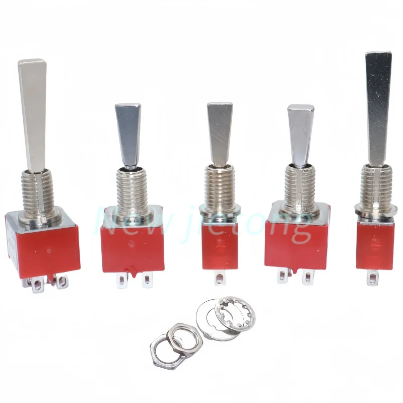10 szt. Przełącznik dźwigniowy mini z płaskim uchwytem do montażu panelowego 6mm, 3/6 pinów, 2/3 pozycje ON OFF ON, blokujący/momentowy, do modeli RC, kontroler zdalnego sterowania