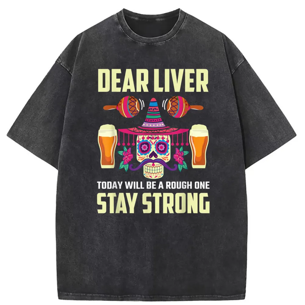 Dear Liver Sugar Skull Drink Men Women Comics Tshirts 2023 Fashion Man Sweatshirts Male Long Sleeve Gift Clothing Summer/Autumn