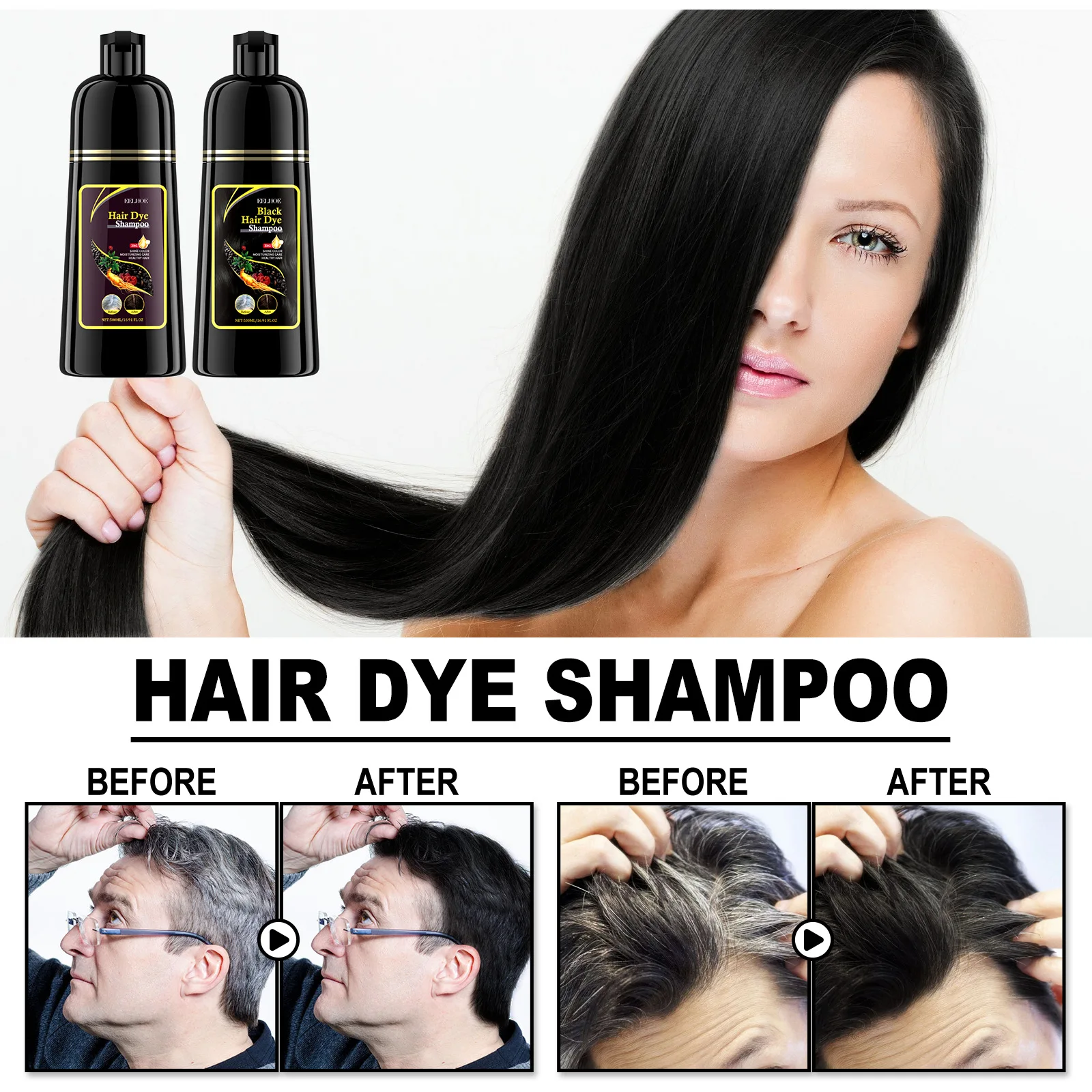 

Hair Dyeing Shampoo 5Colors Rapid Hair Dyeing Repair Dry Cleaning Nourishing Hair Roots Restoration Coloring Black Shampoo
