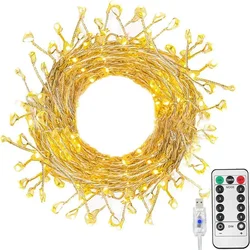 3M 6M 9M 12M LED Lichterkette Cluster Licht Outdoor Feuerwerkskörper Lichterkette mit Fernbedienung Urlaub Party Hochzeit Dekor Girlande