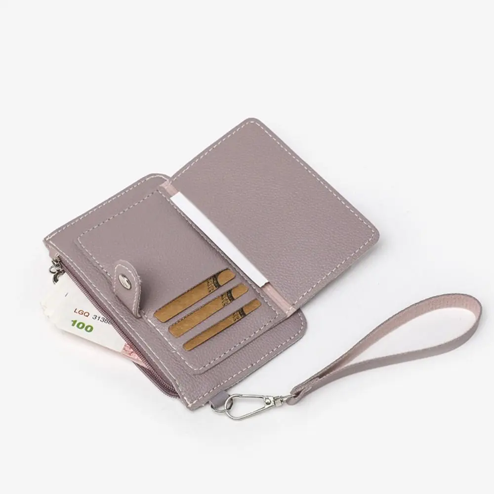 Simple Ultra-thin Coin Purse PU Leather Handheld Card Holder Mini Wallet Women