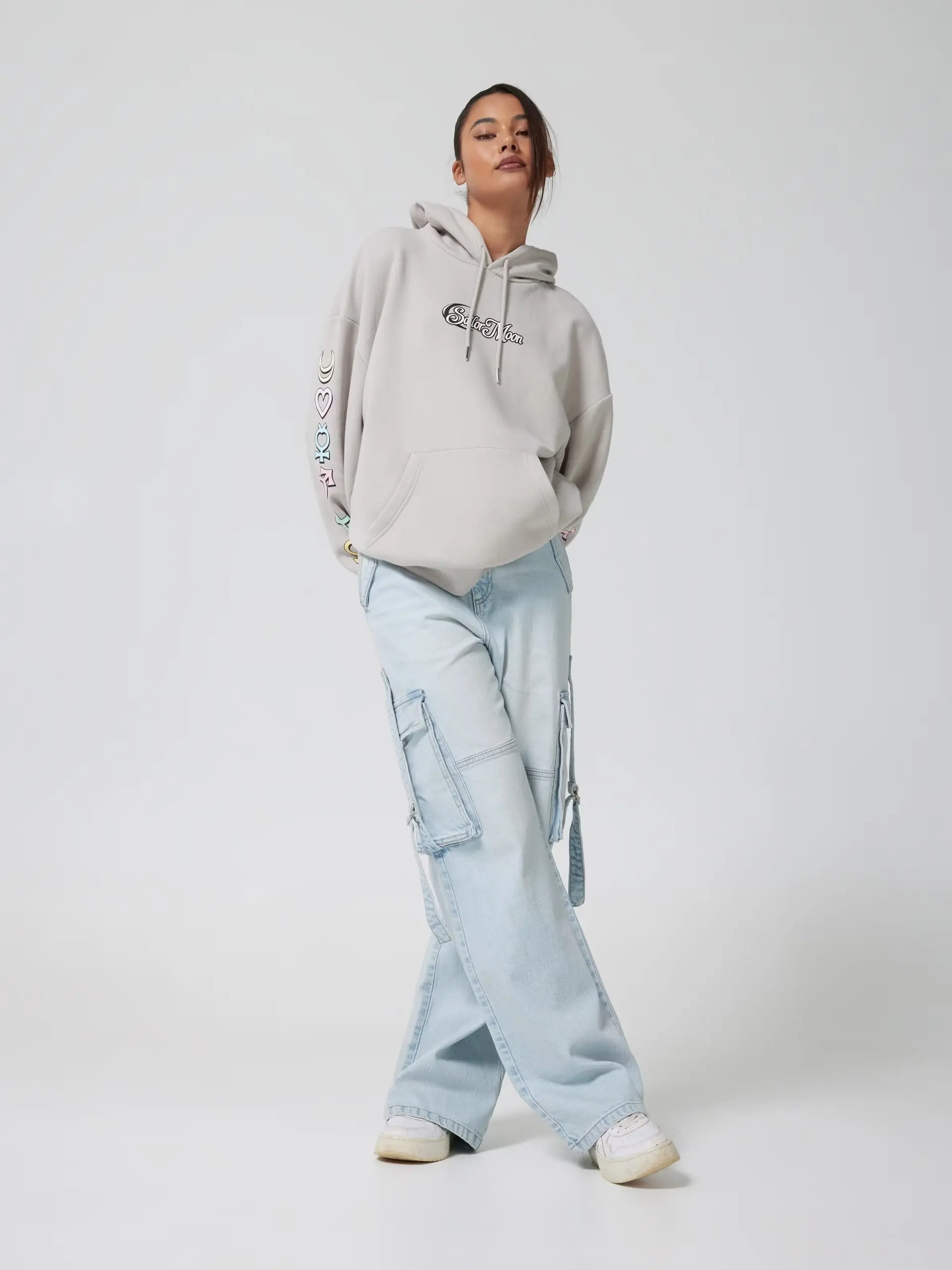 Bluza unisex Sailor Moon Anime z kapturem, męska i damska, streetwearowa, oversize, codzienna, wiosenno-jesienna, modna, z kapturem, topy Y2k